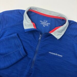 Vineyard Vines Performance 1/4 Zip Pullover Men's 2XL Blue Athletic